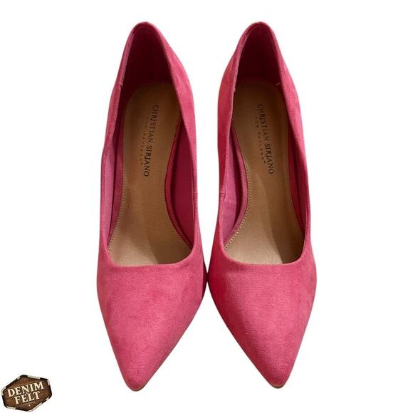 Christian Siriano Suede Fuchsia Pink Pointed Toe Heels/Pumps - Size 9.5 - Picture 2 of 13